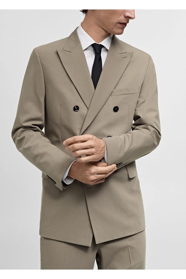 Slim-fitting double-breasted blazer jacket - 7