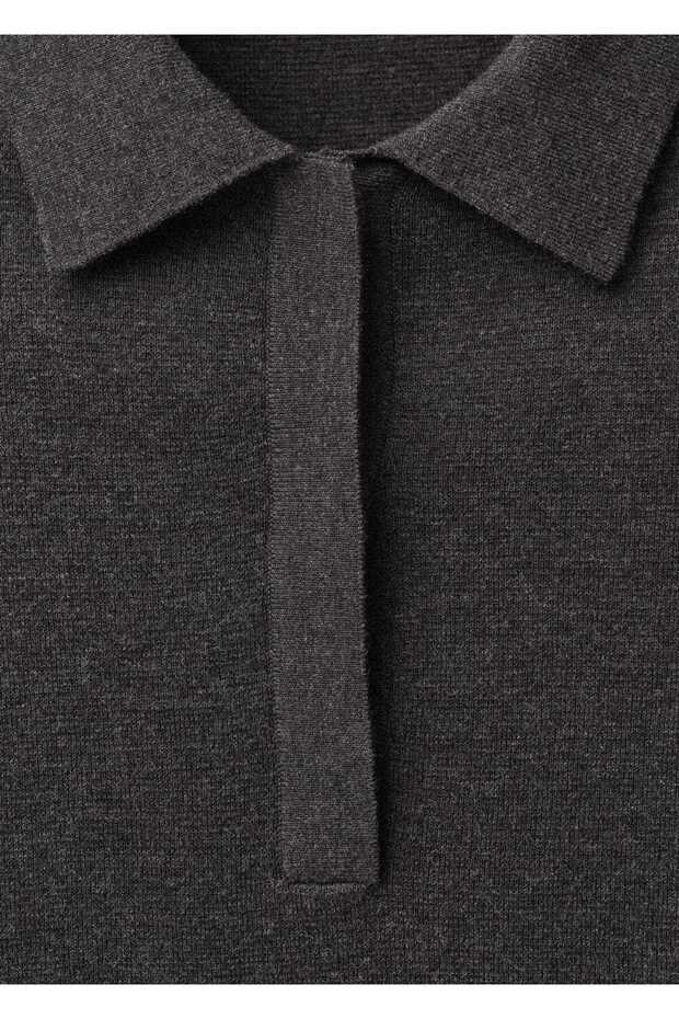 Wool Blend Polo Neck Sweater - 8