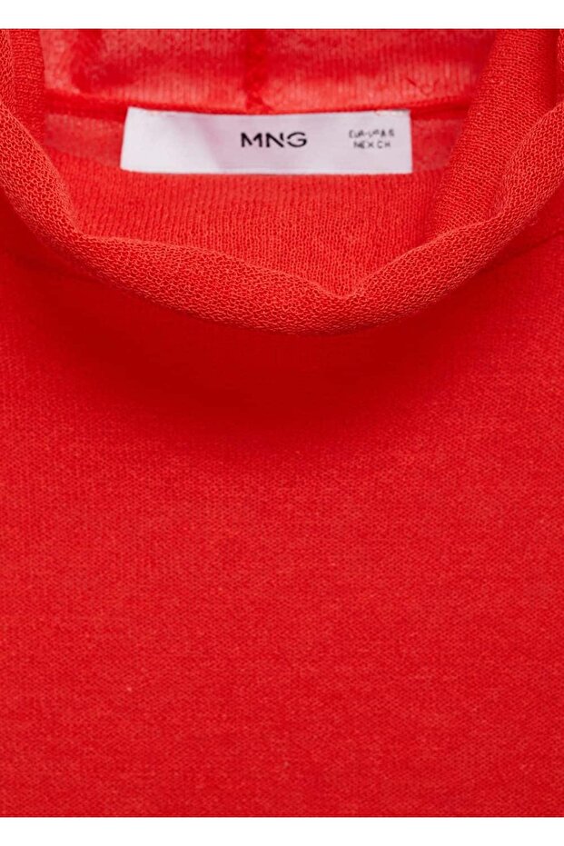 Halbtransparenter Pullover mit hohem Kragen - 5