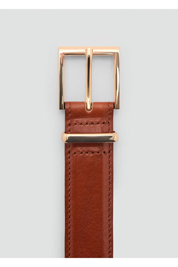 Kare tokalı deri kemer - 5