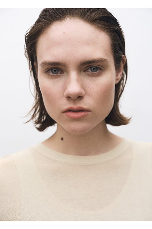 Kısa kollu oversize kazak - 6