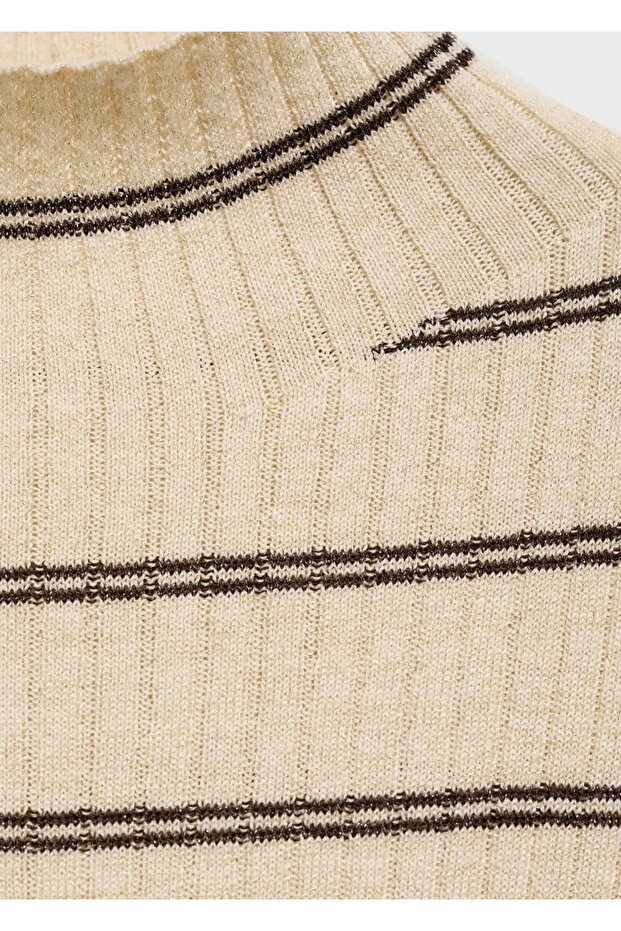 Perkins yakalı fitilli triko kazak - 6