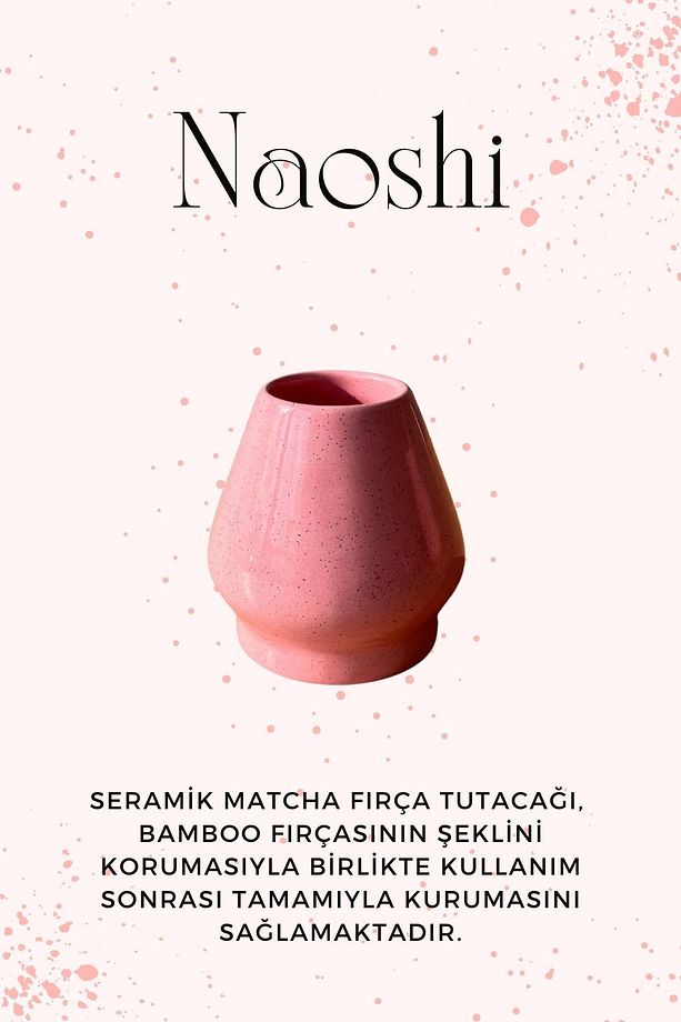 Pembe Seramik Matcha Seti - 4