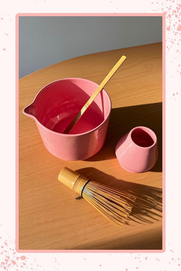 Pembe Seramik Matcha Seti - 6