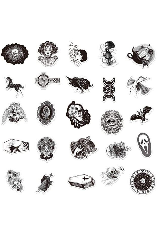 Gothic Sticker Set - 45 Sticker - Suitable for Phone, Computer and Other Surfaces - 3