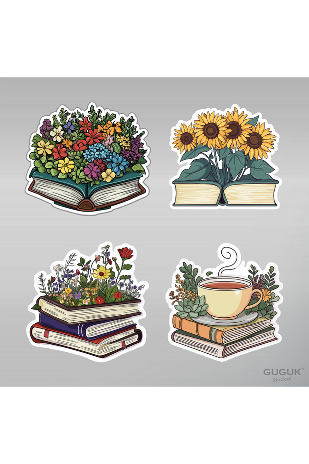 Kitap ve Bitkiler Sticker Seti - 2