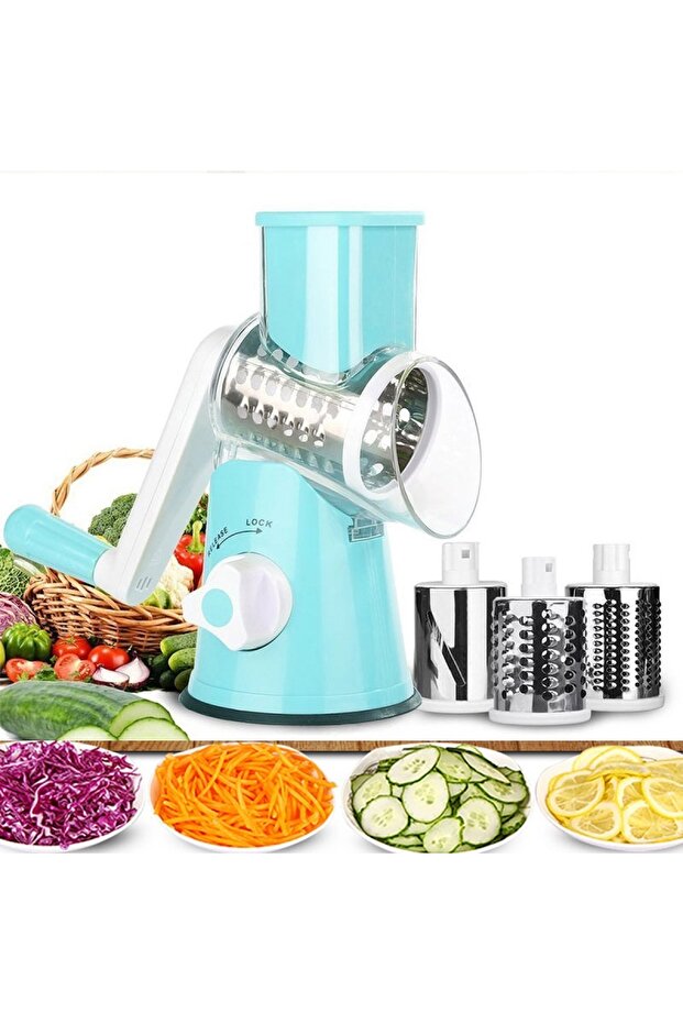 Tutma Kollu Çevirmeli Pratik Rulo Rende Drum Grater - 5