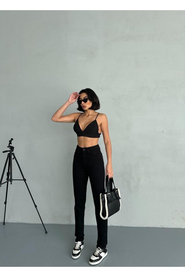 Lya Hsn New Season Lara Ciqulata Mila Black Colorfast Mom Jean Women's Boyfriend High Waist