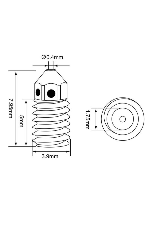 Bambu Lab A1-A1 Mini Sertleştirilmiş  Çelik Nozzle 500°C(0.8mm) - 3