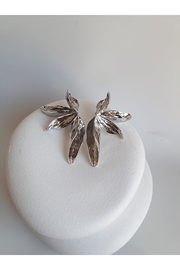 أقراط أوراق فضية - 4