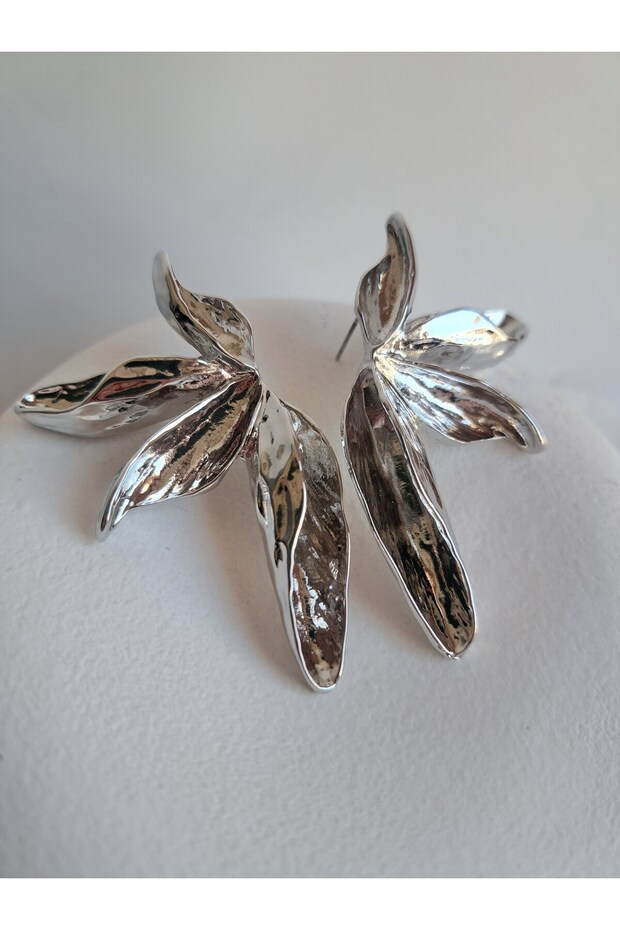 أقراط أوراق فضية - 1