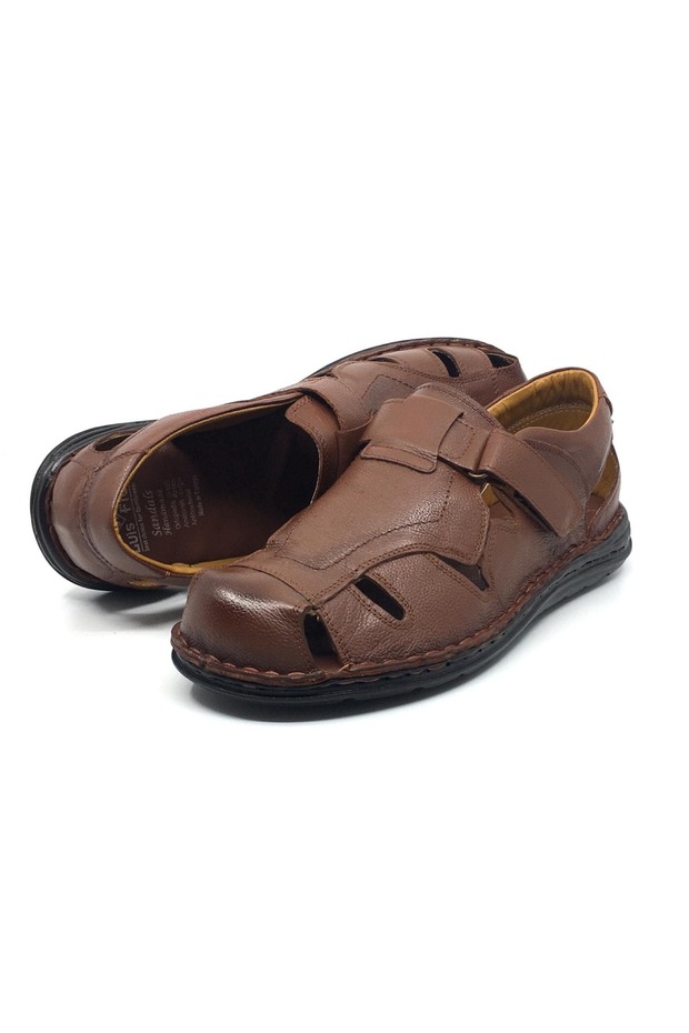 100% Genuine Leather Orthopedic Men's Daily Comfortable Summer Large Size Sandals Slippers 39-48