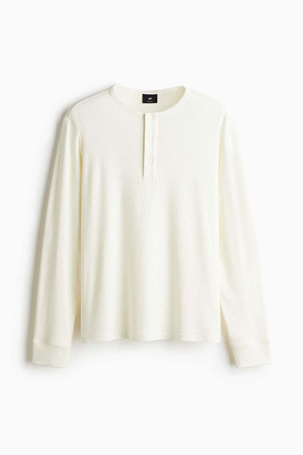 Ribbed Henley top - 2