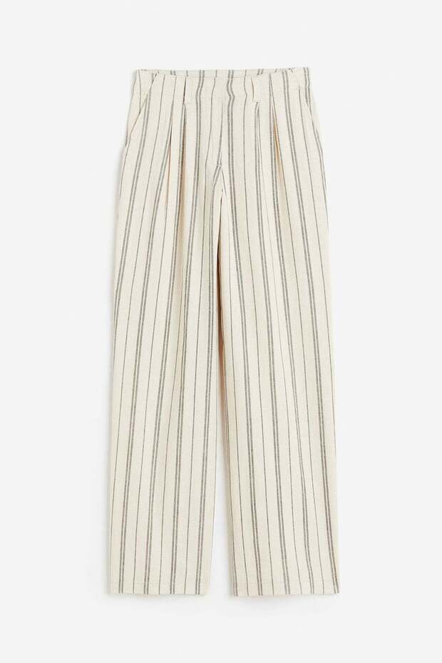 Linen-blend trousers