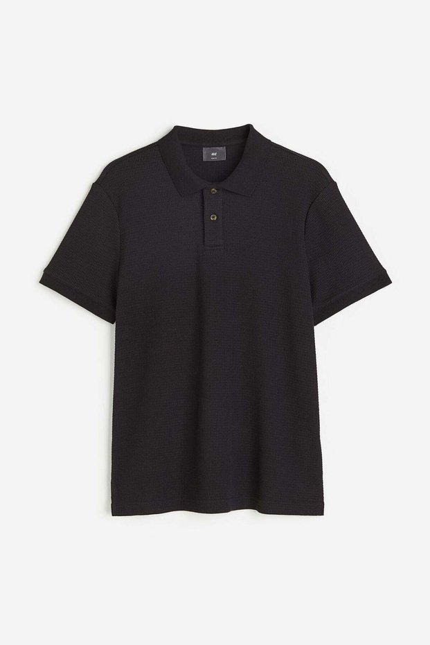 Slim Fit Waffled polo shirt