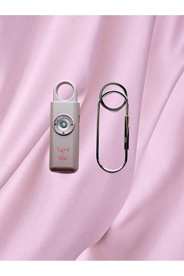 Kişisel Güvenlik Alarmı Ve Anahtarlık - 130db Yüksek Sesli,Işıklı,Şarj Edilebilir,Metalik Pembe - 3