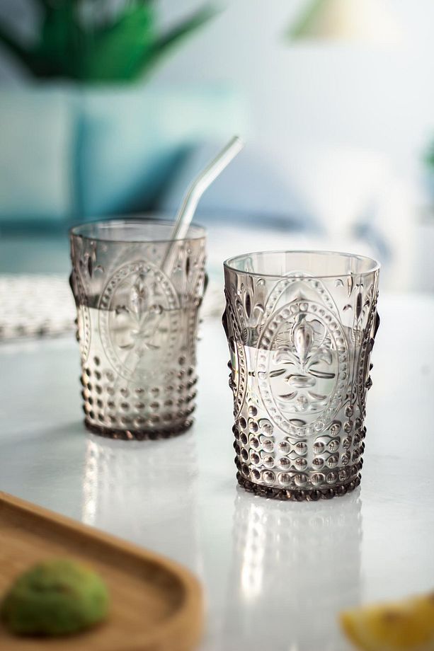 Akrilik Füme Sürahi 2,3 lt Ve 6'lı & Su Meşrubat Kahve Yanı Bardağı 400 ml Seti ( Cam Değildir ) - 4