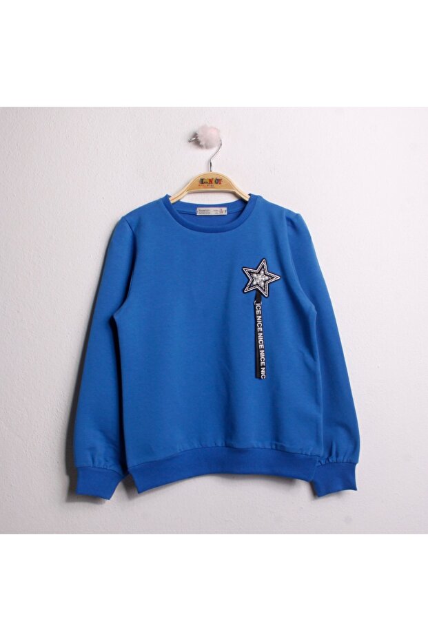 Star Embroidered Girl's Sweatshirt