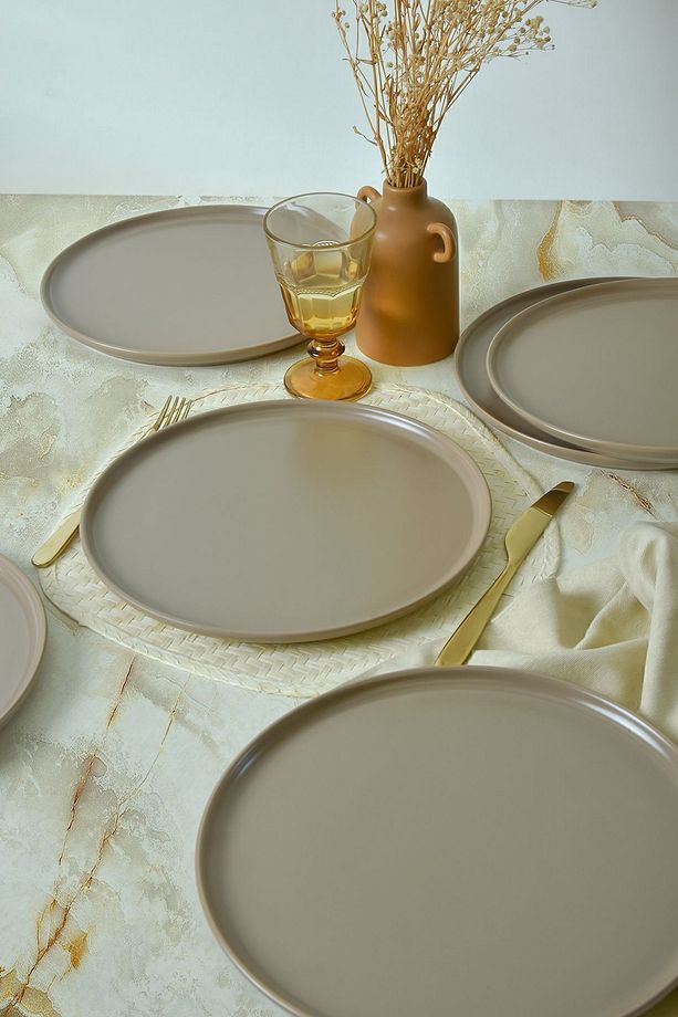 Mat Toprak Taupe Nordic Servis Tabağı 28 cm 6 Adet 977 - 1