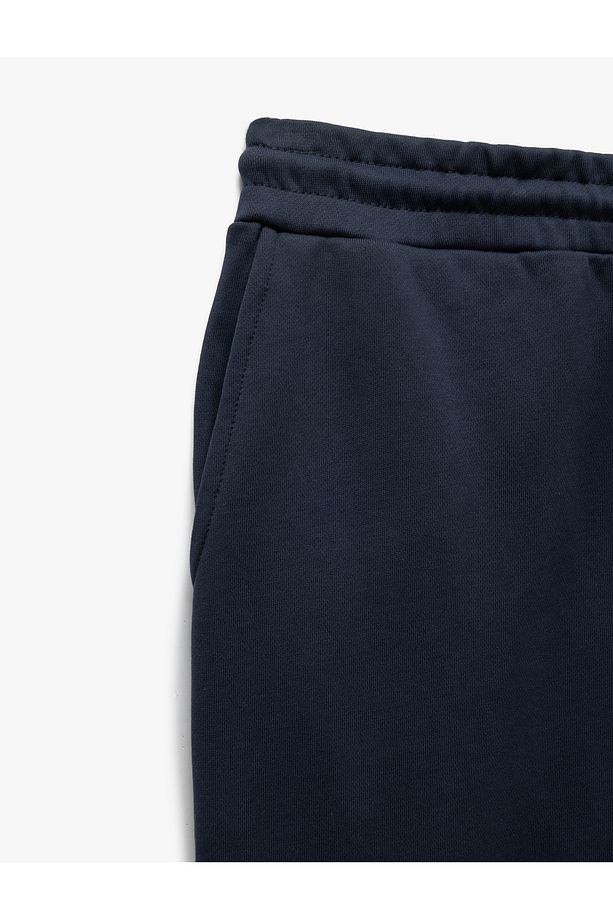 Lastikli Paça Cep Detaylı Beli Bağcıklı Jogger Eşofman Altı - 5