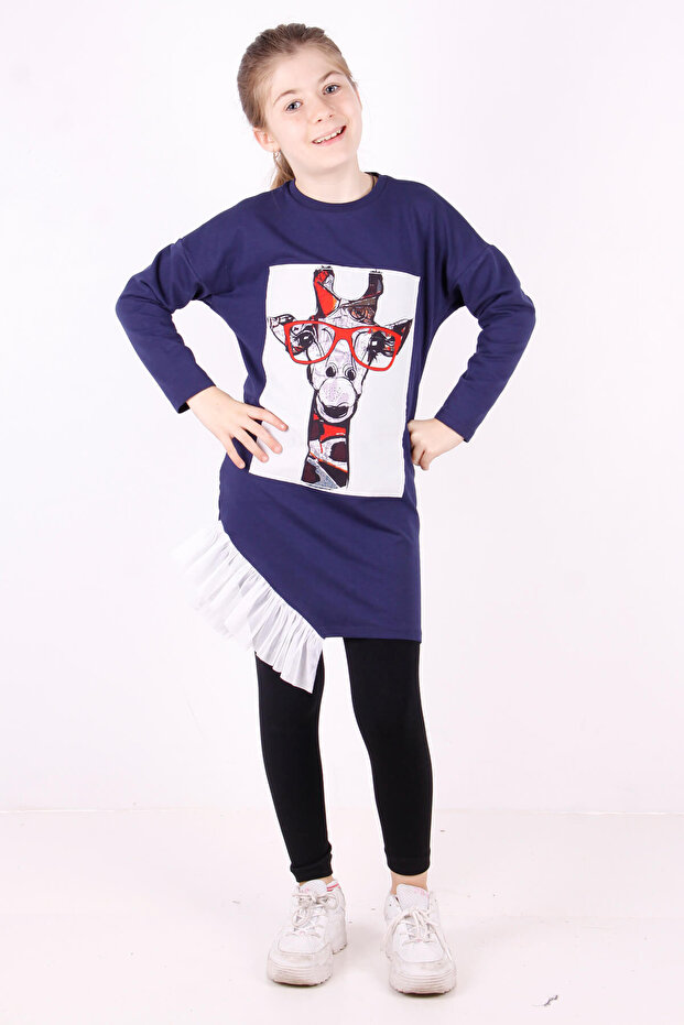 Girl's Giraffe Printed Dress