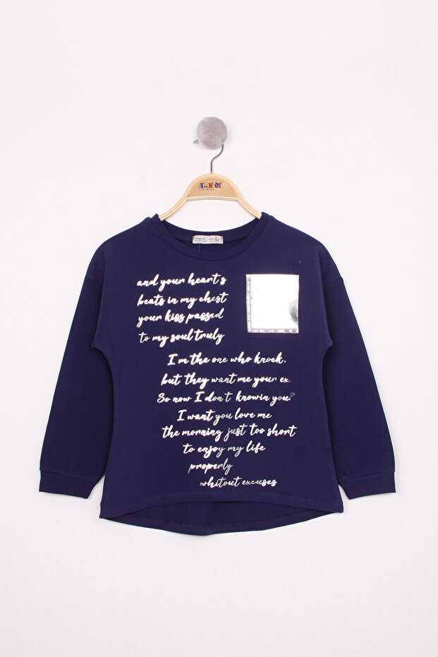 Girl's Foil Pocket Printed T-Shirt