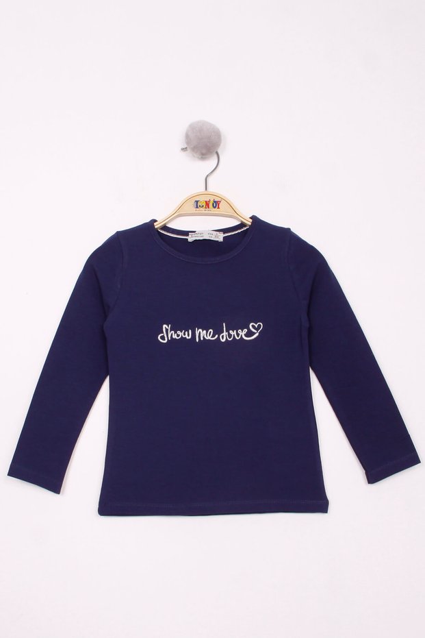 Girl's Show Me Love Embroidered T-Shirt