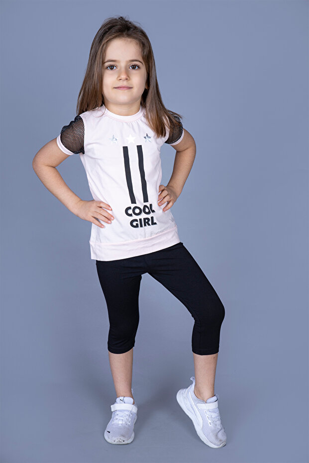 Girl's Mesh Detailed Tights Set