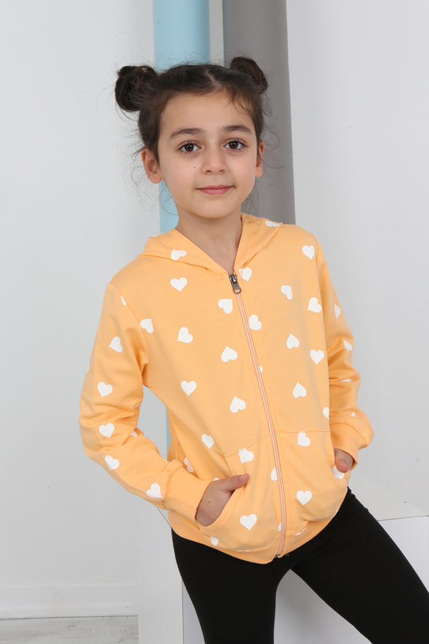 Girl's Complete Heart Printed Cardigan