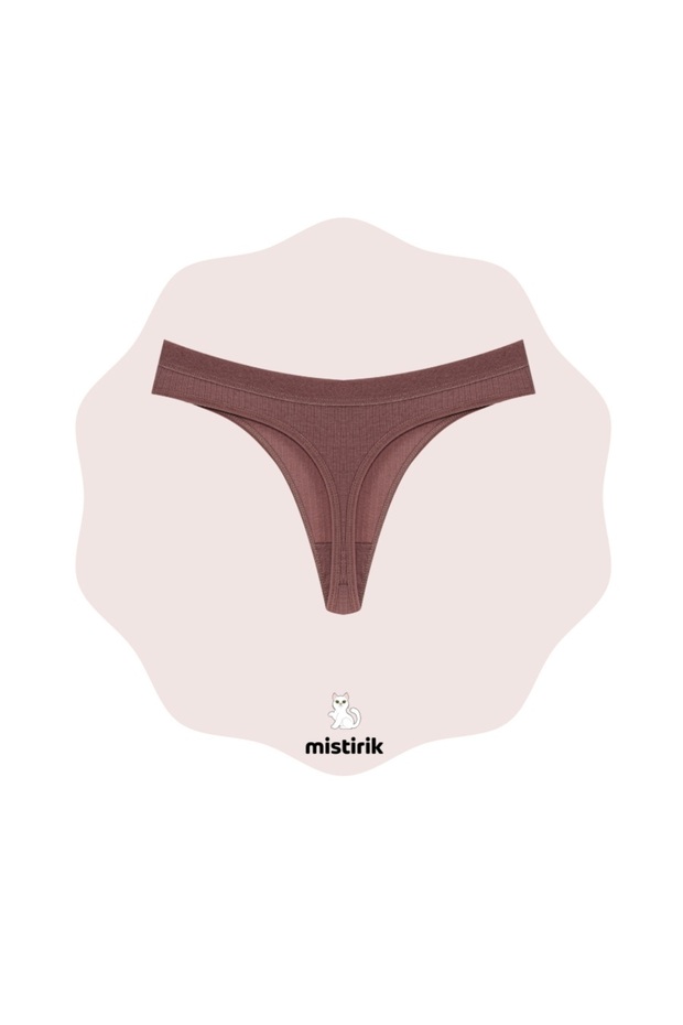 Paulo Model Fitilli Ve Esnek Yumuşak Kumaşlı String Külot Mürdüm Renk - 2