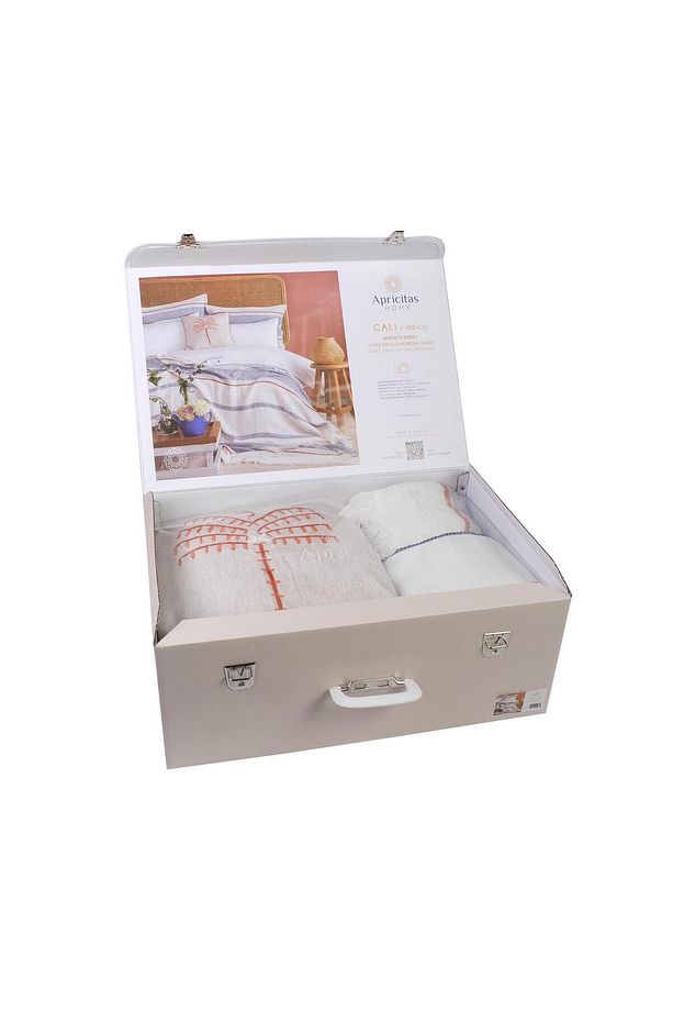 Çift Kişilik Pamuk Yatak Örtüsü Seti Calı Indıgo - Yatak Ortusu Set - 5