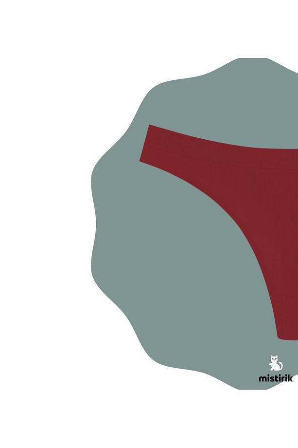 Paulo Model Fitilli Ve Esnek Yumuşak Kumaşlı String Külot Bordo Renk - 3