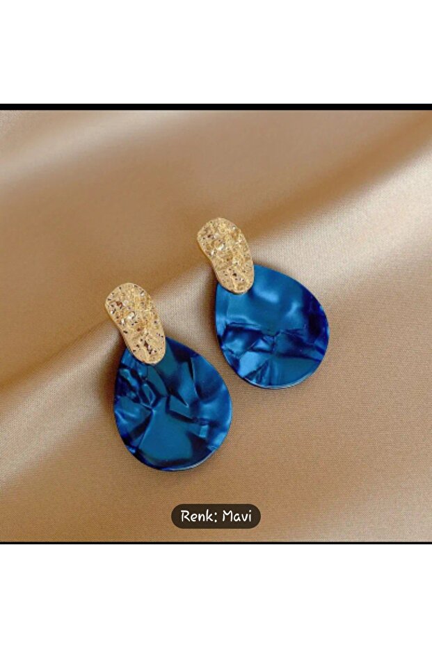 Mavi Taşlı Küpe - 3