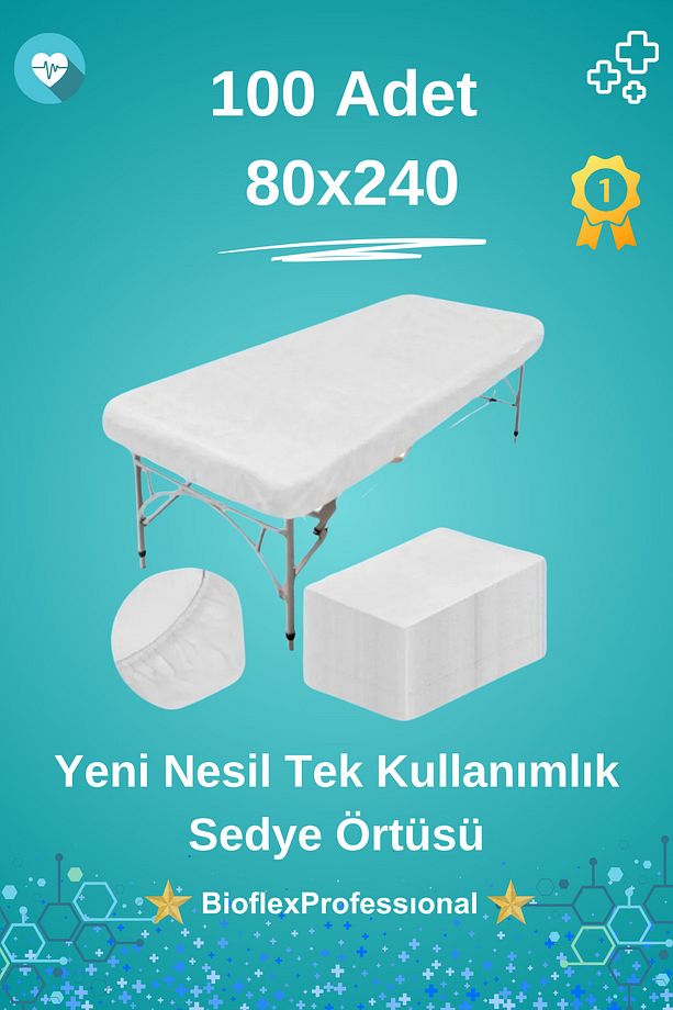tek kullanımlık sedye örtüsü disposable stretcher cover turkey 100 ADET - 1