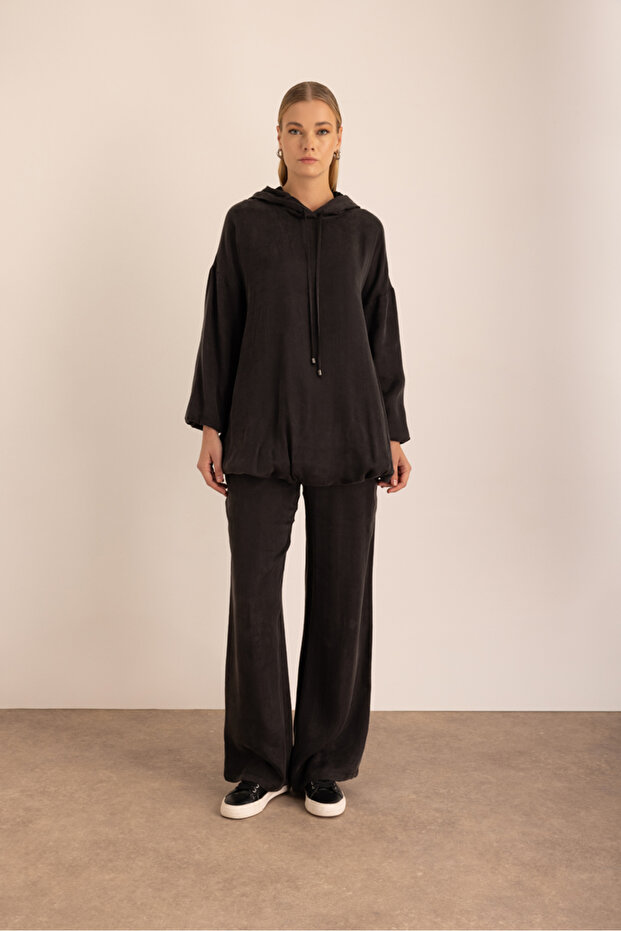 Kapuşonlu Balon Sweatshirt - 2