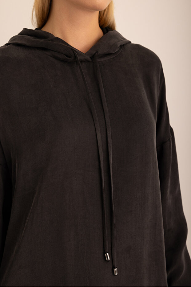 Kapuşonlu Balon Sweatshirt - 3