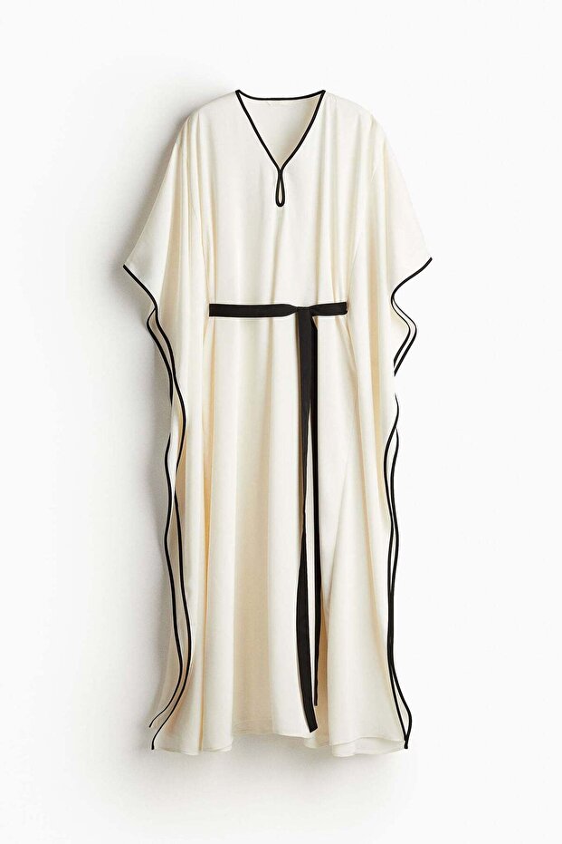 Tie-belt kaftan dress