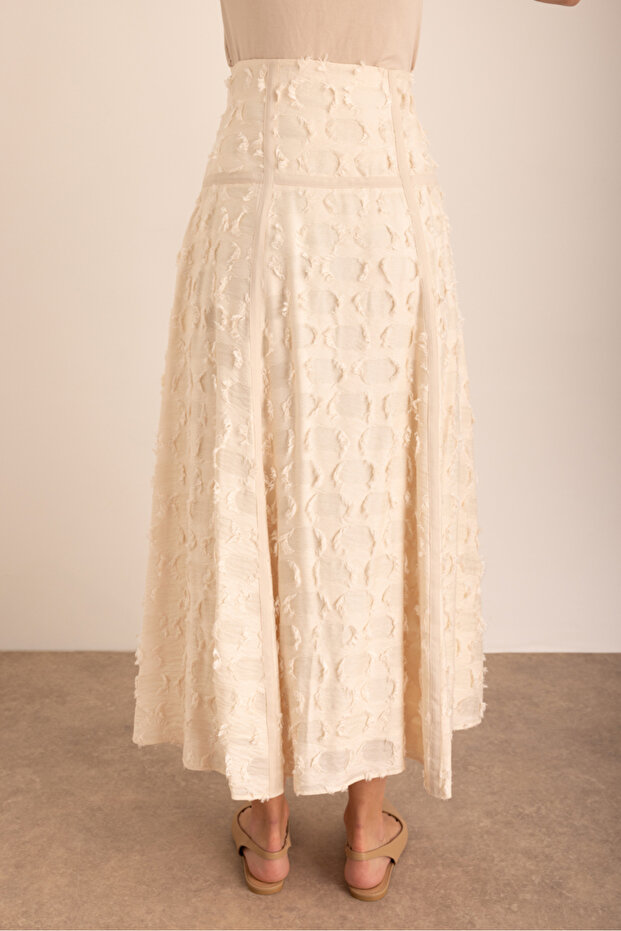 Parçalı Garnili Astarlı Etek - 6