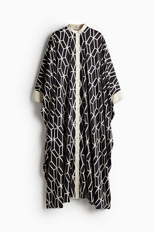 Button-front kaftan dress