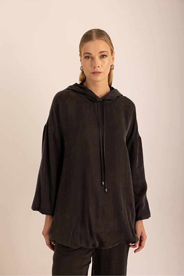 Kapuşonlu Balon Sweatshirt - 5