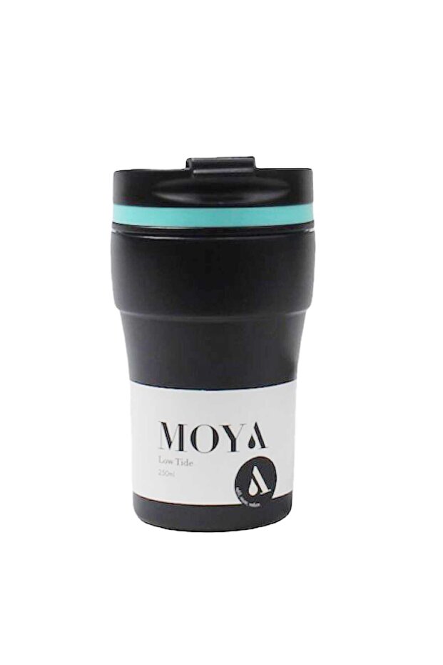 "Low Tide" 250ml Travel Coffee Mug Blue/Black