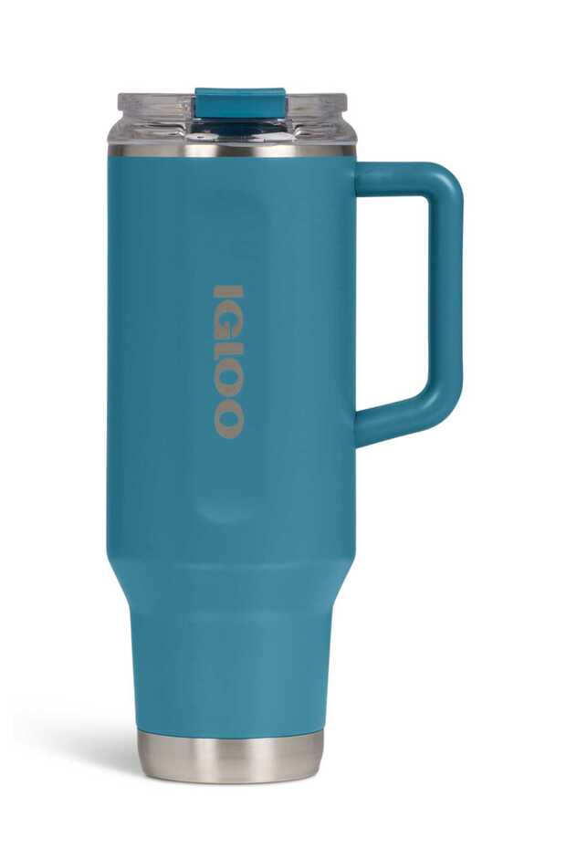 - 40 OZ Stainless Steel Travel Mug - Modern Blue
