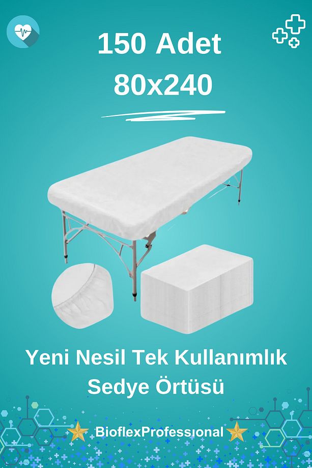 tek kullanımlık sedye örtüsü disposable stretcher cover turkey 150 ADET - 1