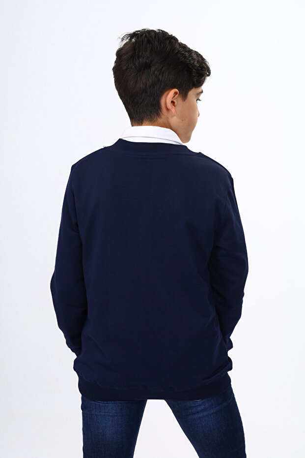 سويت شيرت بنمط المدرسة للأولاد - 4