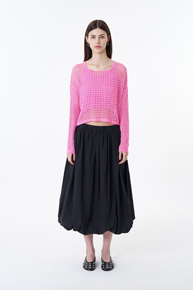 Ajurlu İkili Triko Pembe - 4