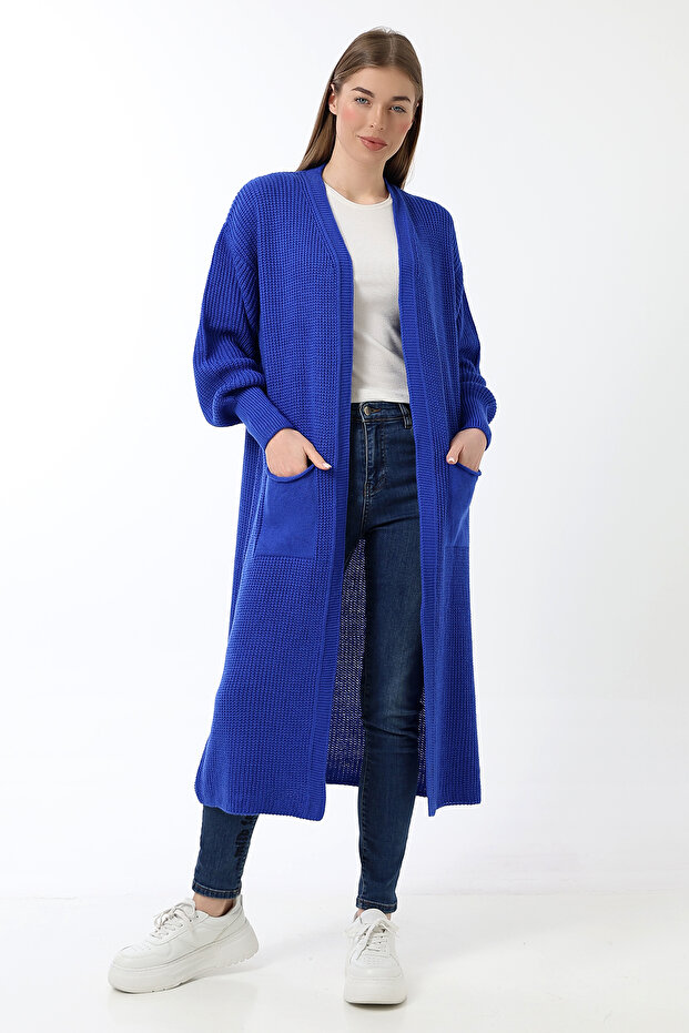 Women's Oversize Long Pocket Knitwear Cardigan