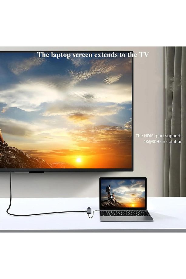 4K@30Hz Usb Type-C 5in1 Şarj,PD,HDMI ve USB 3.0 Çoğaltıcı Adaptör 5 Portlu - 4