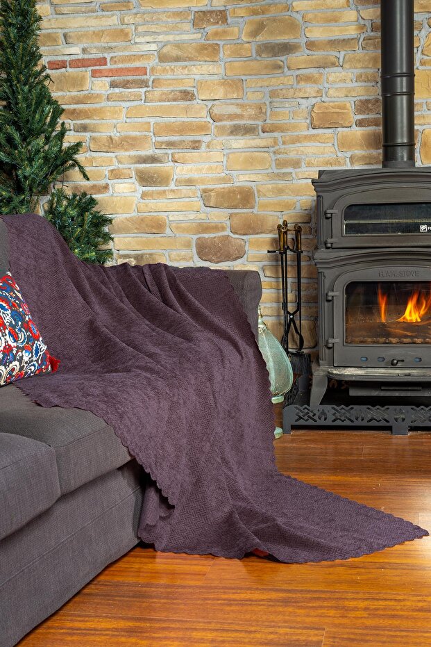 Zenit Sofa Cover 175X215 Medium Decorative Jacquard Chenille | Sofa Cover | Non-Slip, Dried Rose