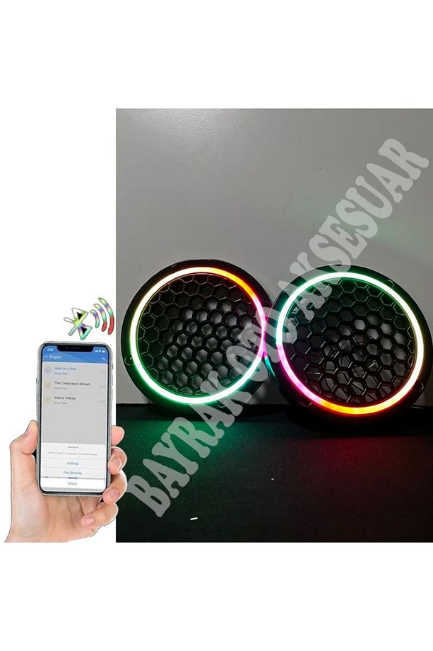 16CM Pixel Kayar Ledli Midrange Kapağı Bluteooth Alıcılı Telefon Kontrollü Neon Pixel Midrange - 5