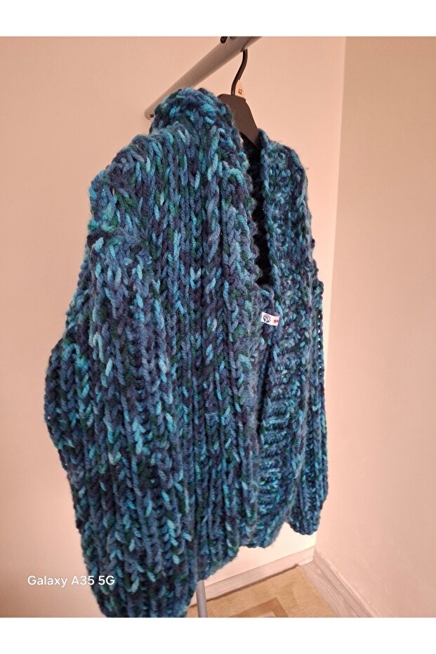 Hırka Dev ip Selanik örgü kapşonlu - 1